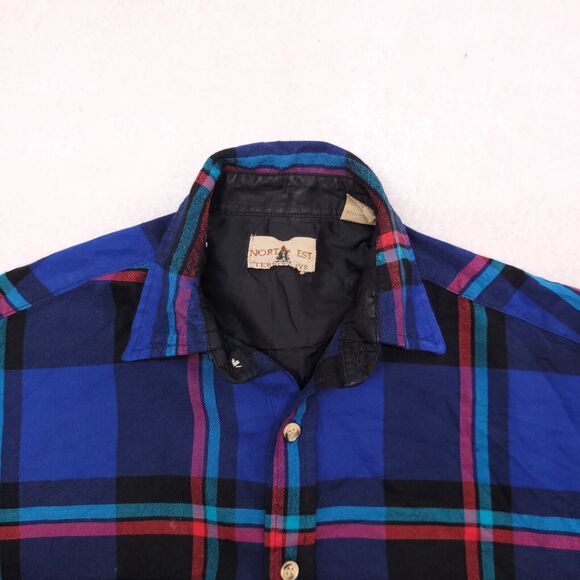 Northwest Territory Buffalo Check Flannel Button Shirt Mens Size Small Blue - Picture 1 of 11